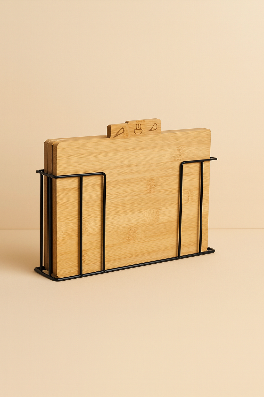 Metal Standlı 4'lü Kesme Tahtası Seti