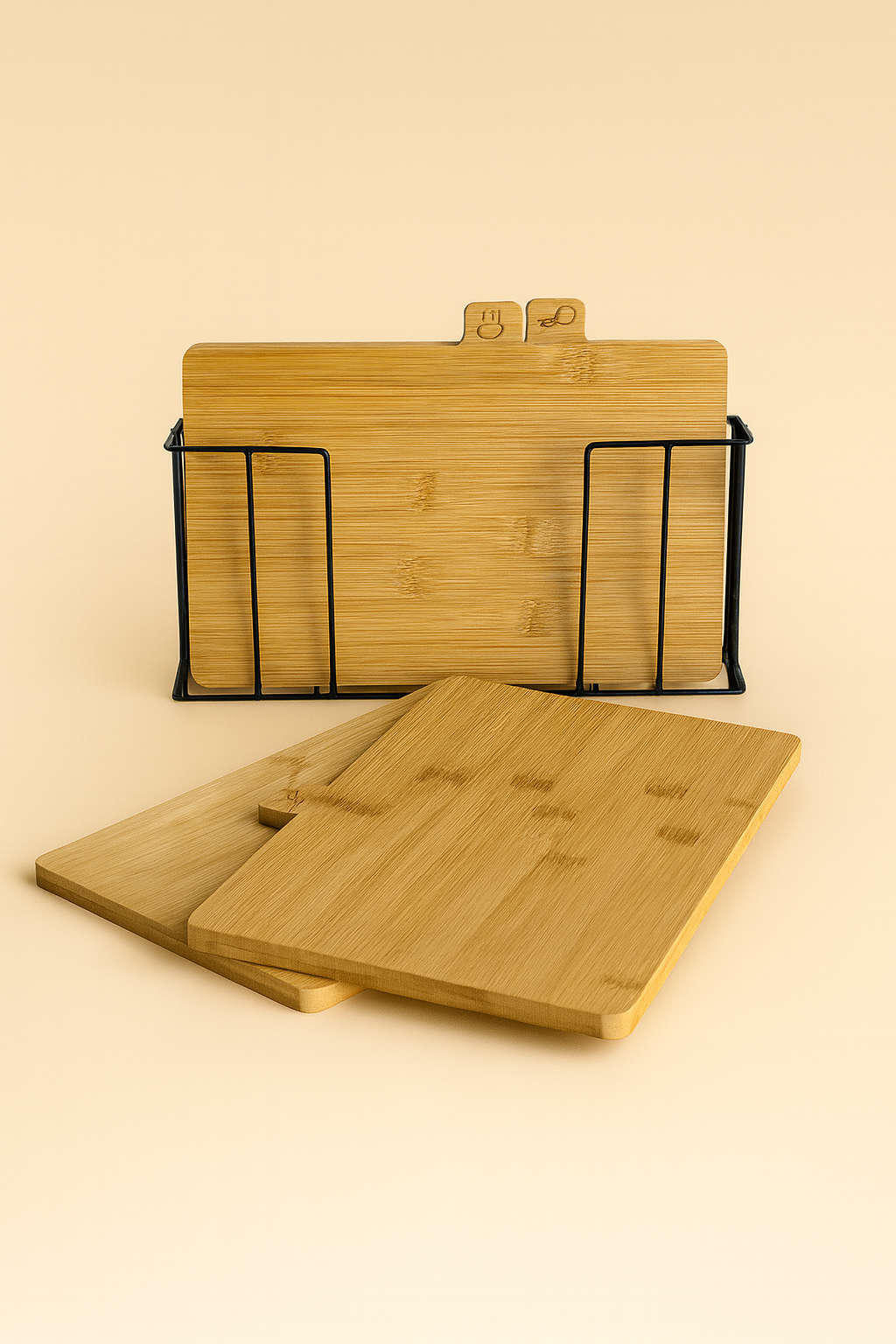 Metal Standlı 4'lü Kesme Tahtası Seti