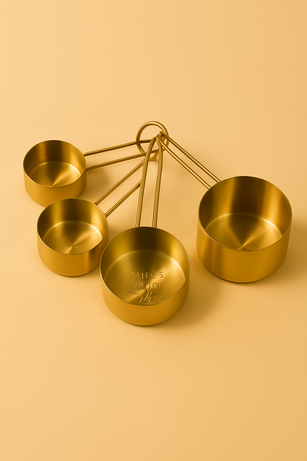 4 Boy Çelik Ölçü Kaşığı - Gold