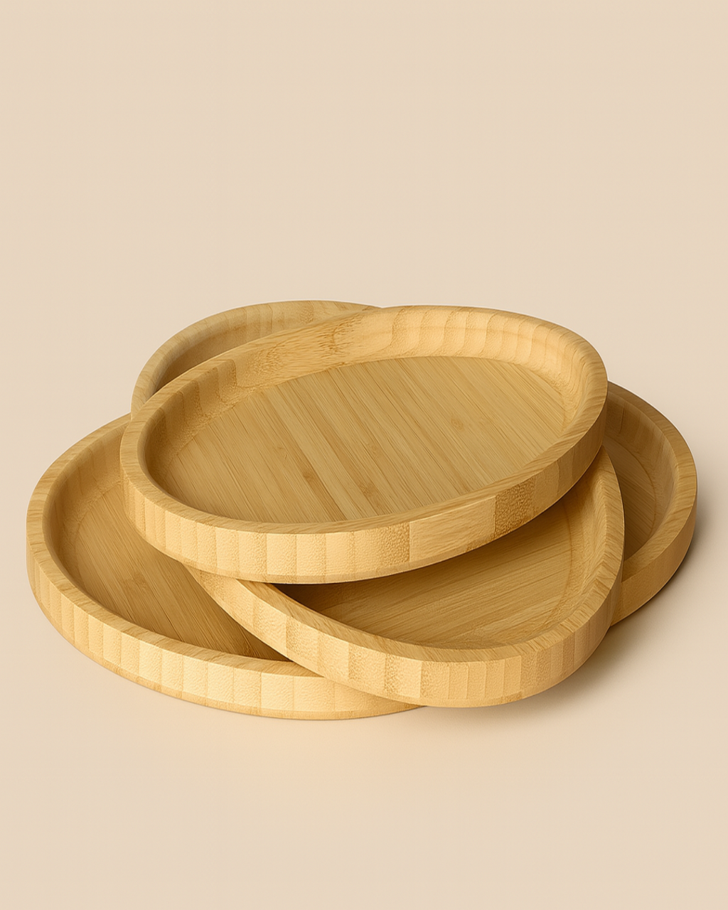 Hole Bambu 3 Boy Oval Tepsi Seti