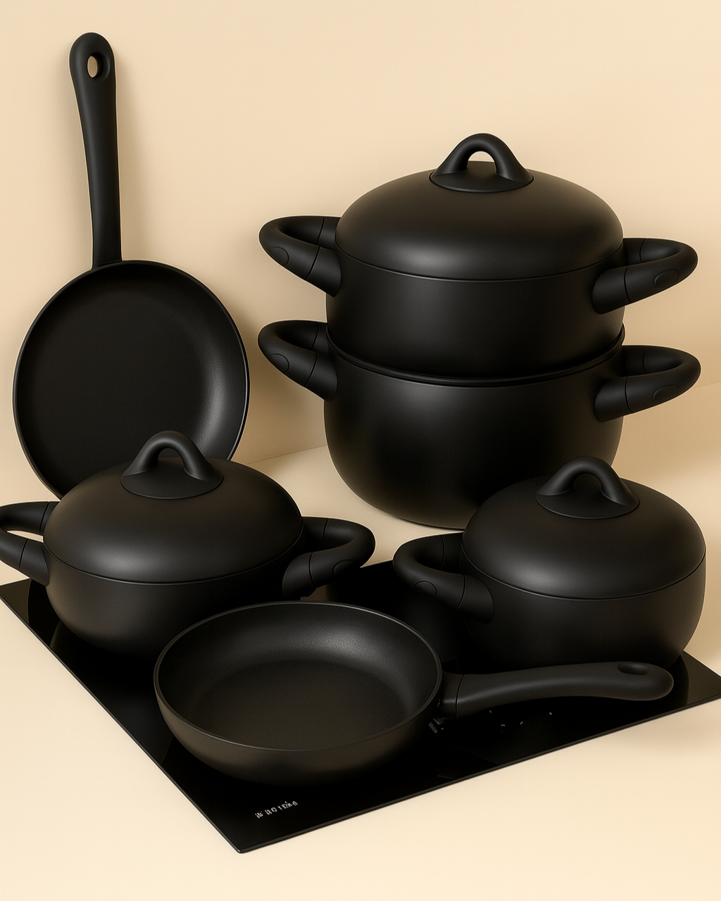 Noche 7 Parça Döküm Gövde Tencere Seti