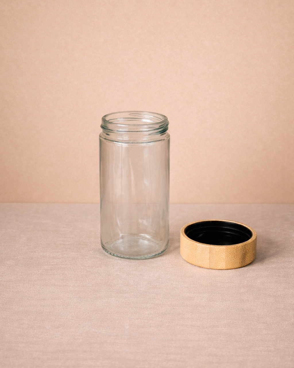 Dönen Bambu Standlı 16'lı Cam Baharatlık Seti