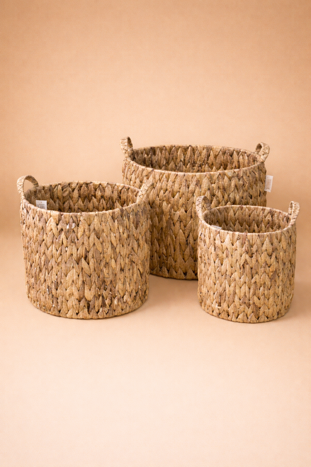 3 Boy Hasır Sepet-Organizer Seti