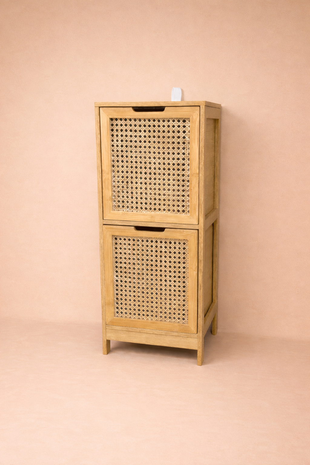 Ahşap Rattan Tasarım 2 Çekmeceli Dolap