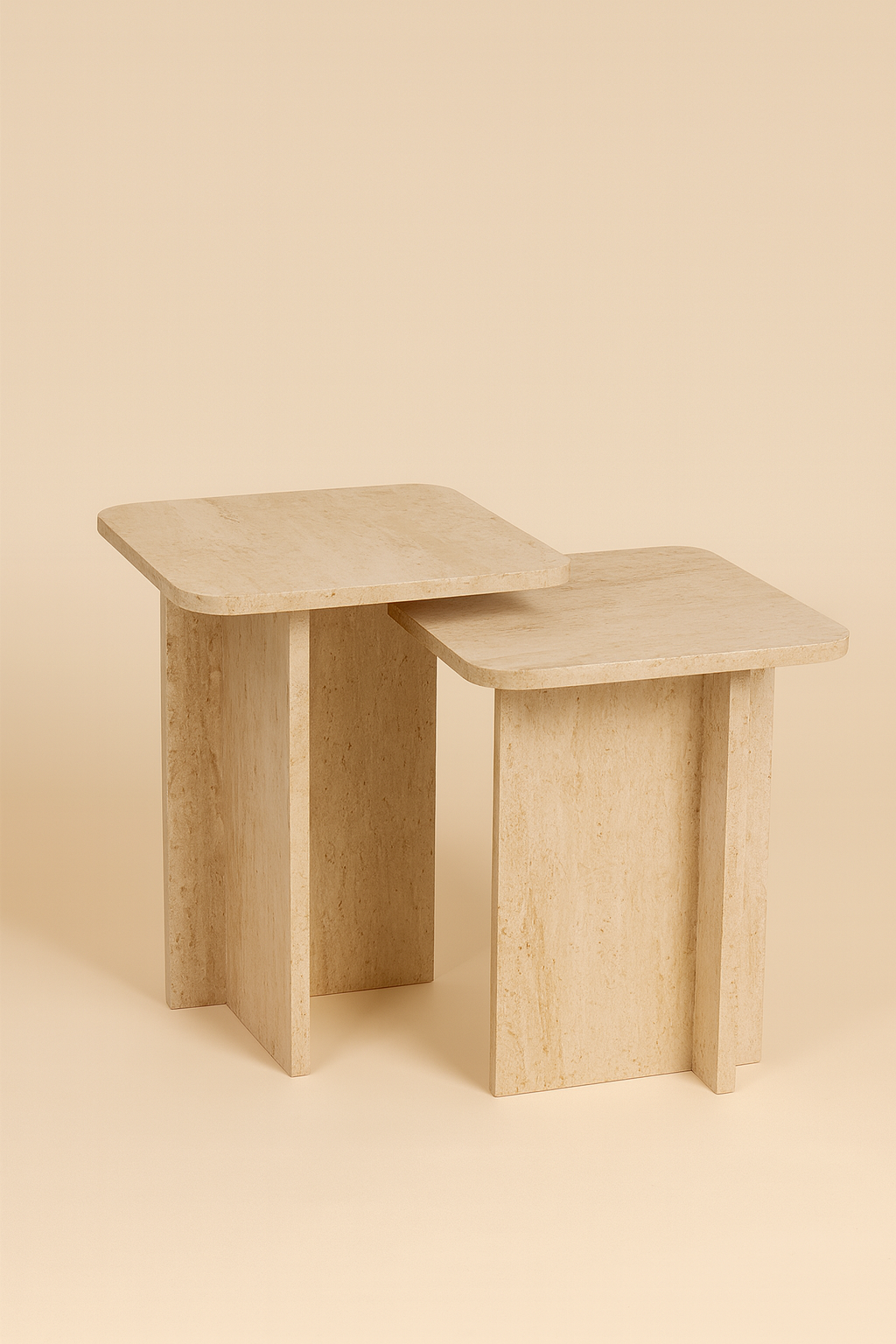 Brenda Traverten Desen İkili Orta Sehpa Takımı