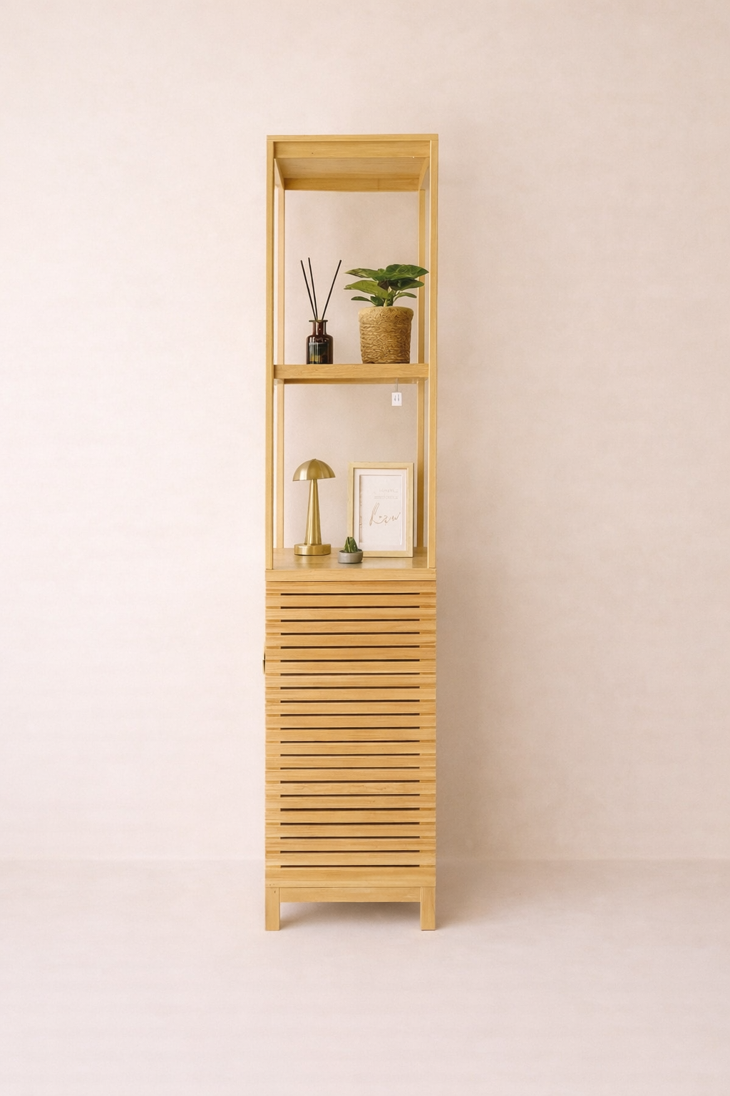 3 Katlı Bambu Raf Dolap