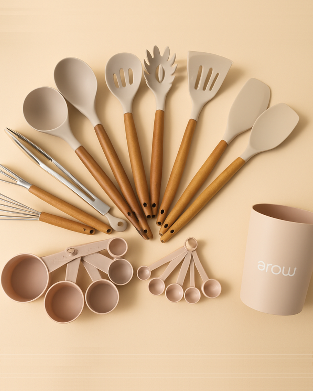 Scento Ağacı Saplı 22 Parça Silikon Mutfak Seti